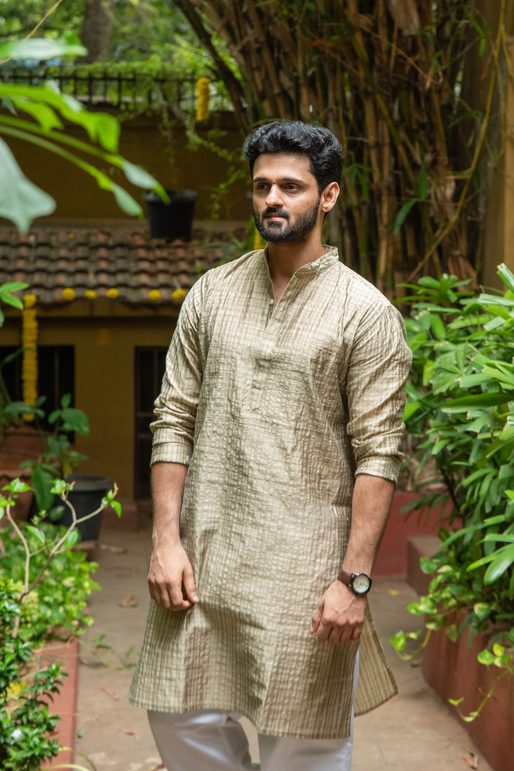 SILK CT MEN LONG KURTHA F/S
