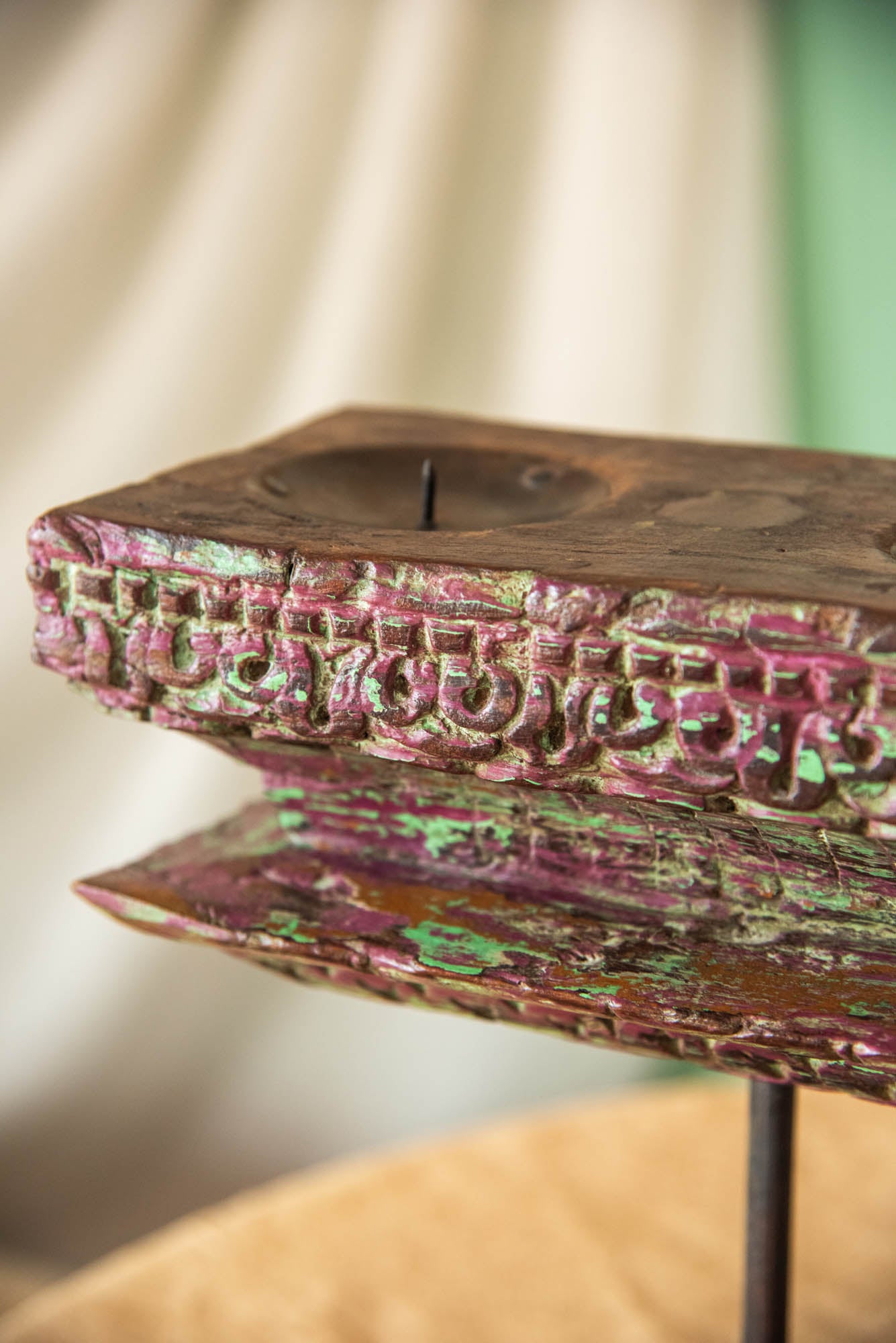 
                  
                    WOOD DOUBLE CANDLE WITH STAND
                  
                