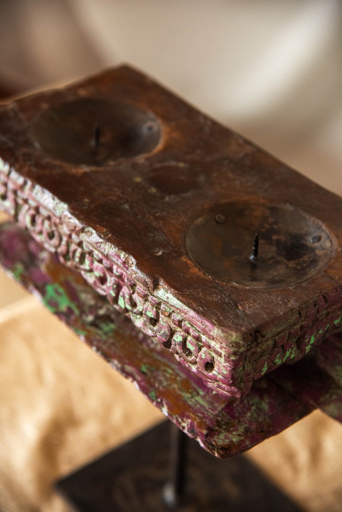 
                  
                    WOOD DOUBLE CANDLE WITH STAND
                  
                