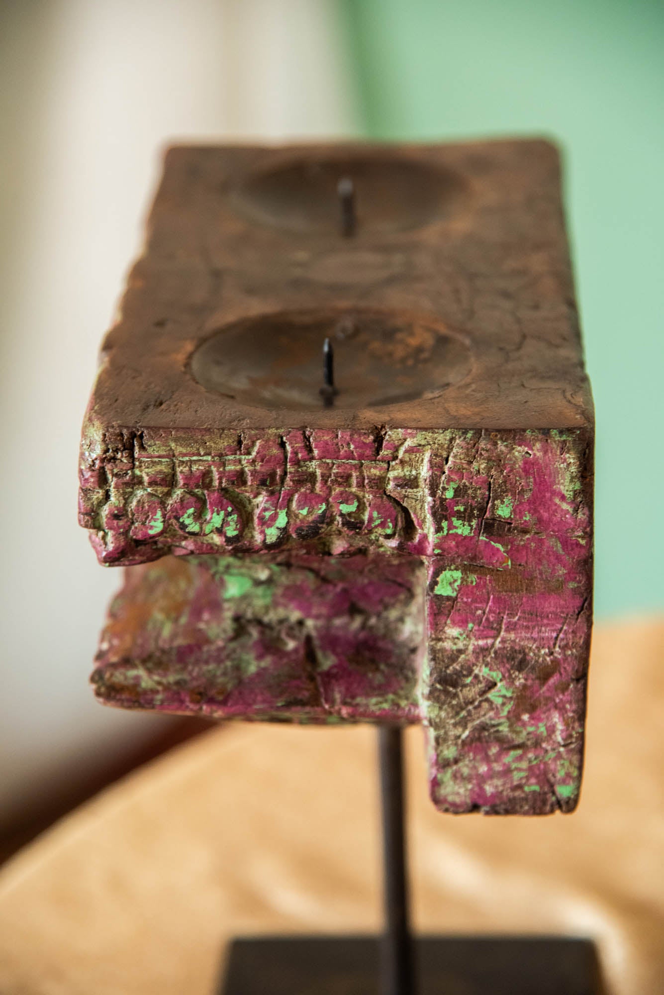 
                  
                    WOOD DOUBLE CANDLE WITH STAND
                  
                