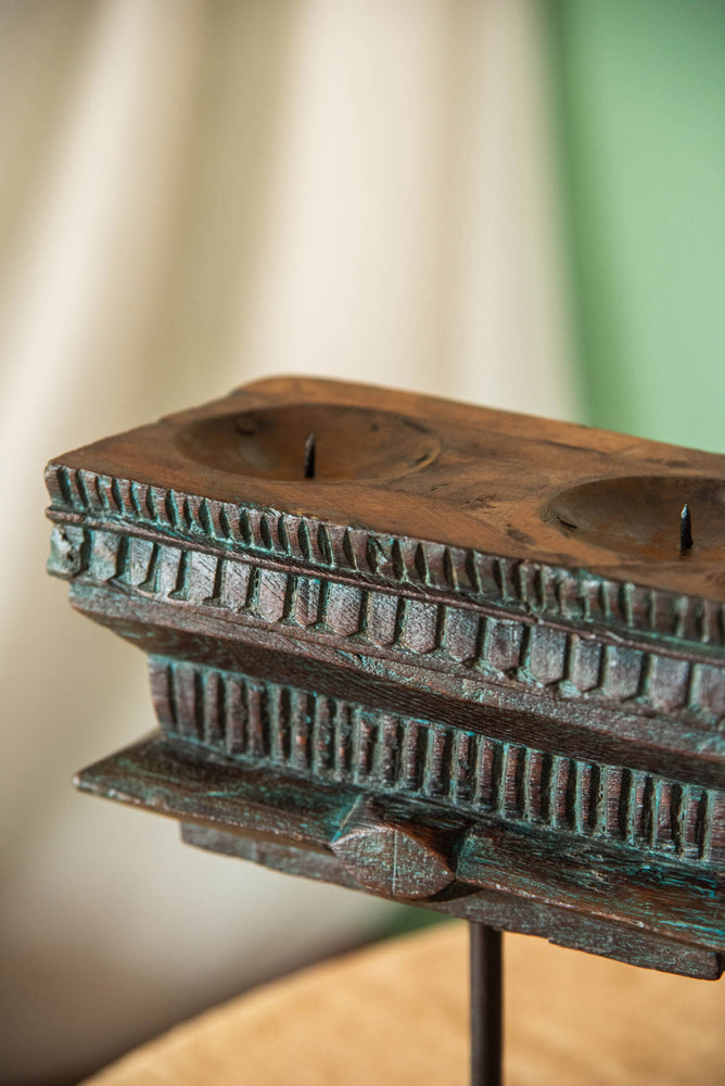 
                  
                    WOOD DOUBLE CANDLE WITH STAND
                  
                