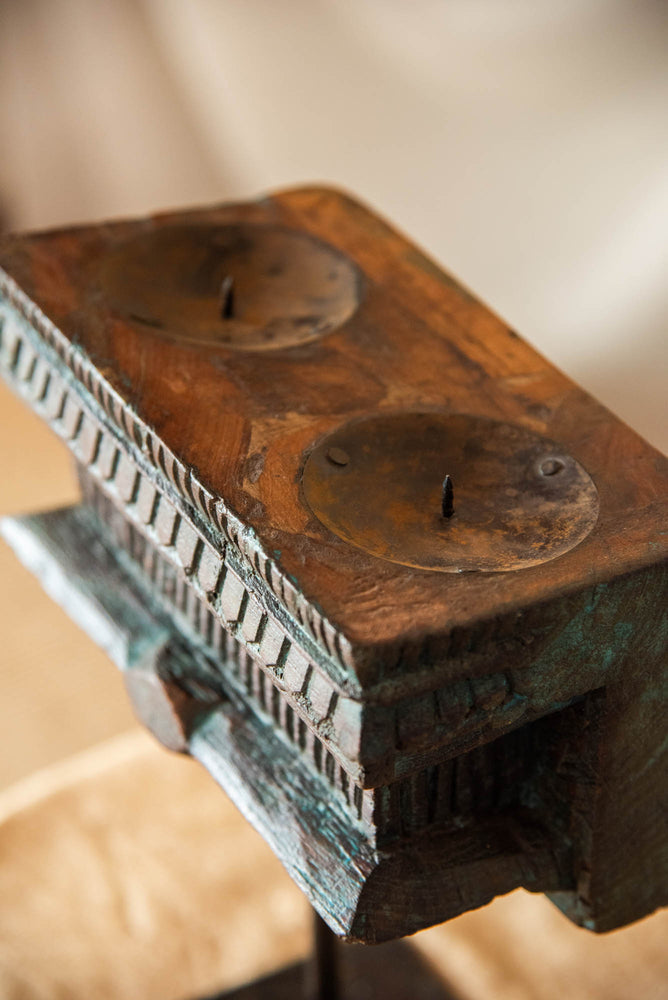 
                  
                    WOOD DOUBLE CANDLE WITH STAND
                  
                