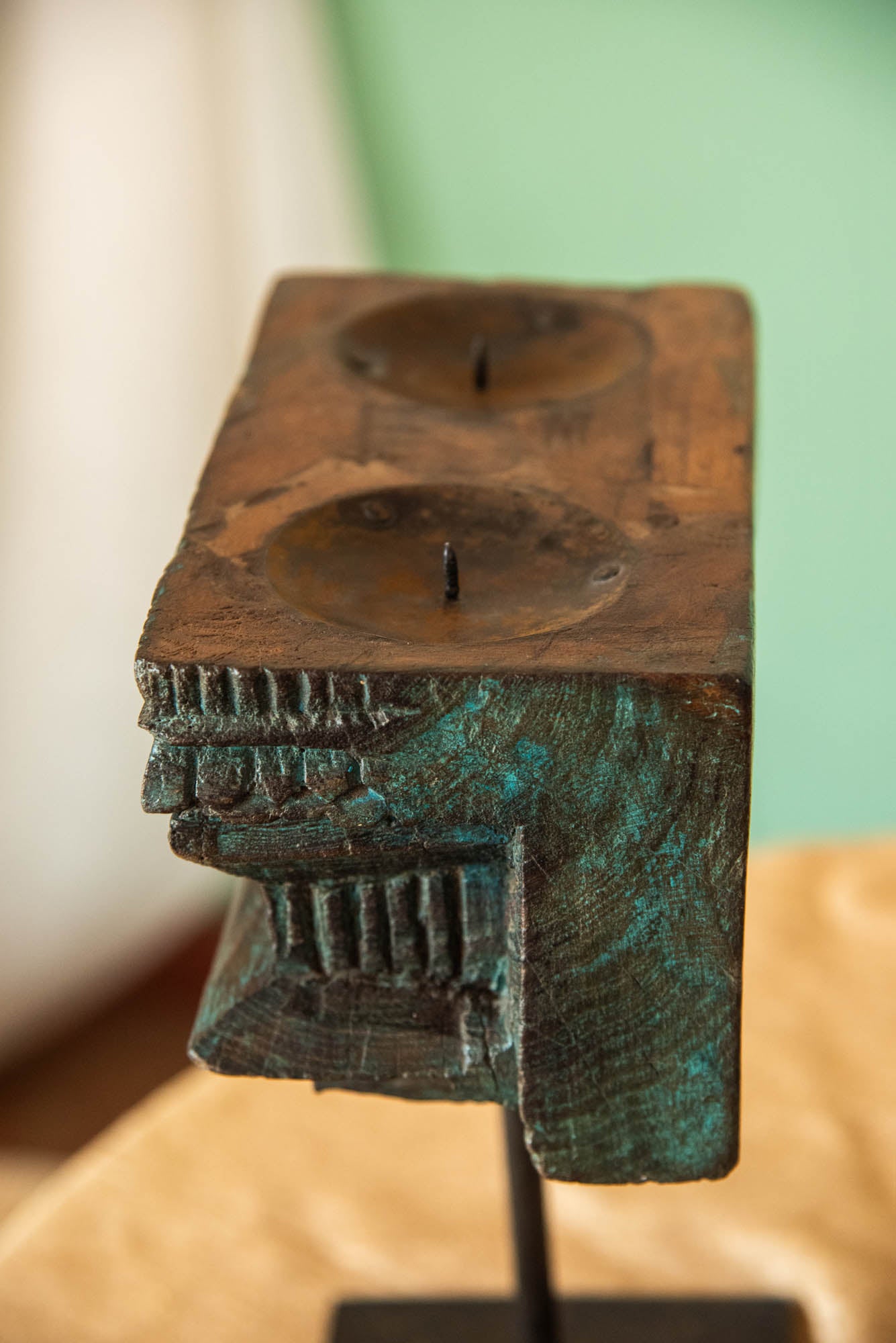 
                  
                    WOOD DOUBLE CANDLE WITH STAND
                  
                