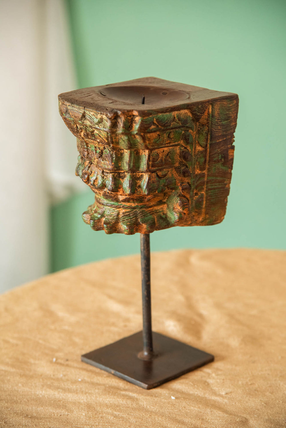 WOOD CANDLE STAND