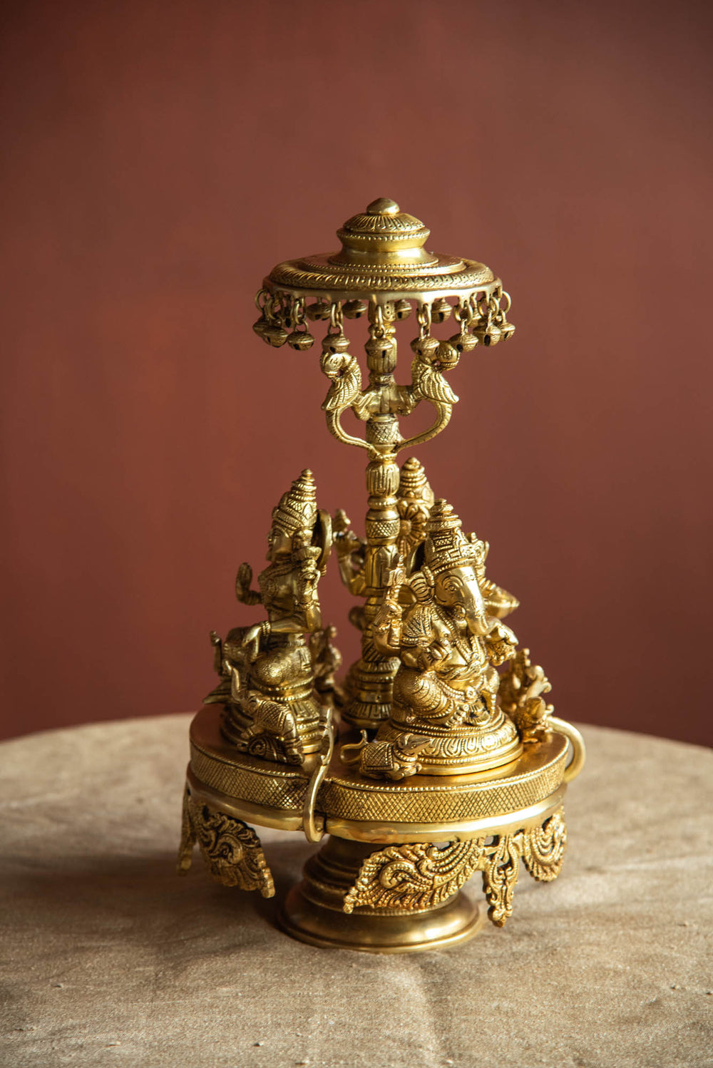 BRASS GANESH LAXMI SARASWTHI REVOLING