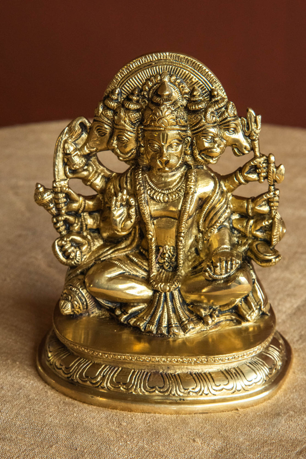 BRASS WHITE GOLD PANCHNUKHI HANUMAN