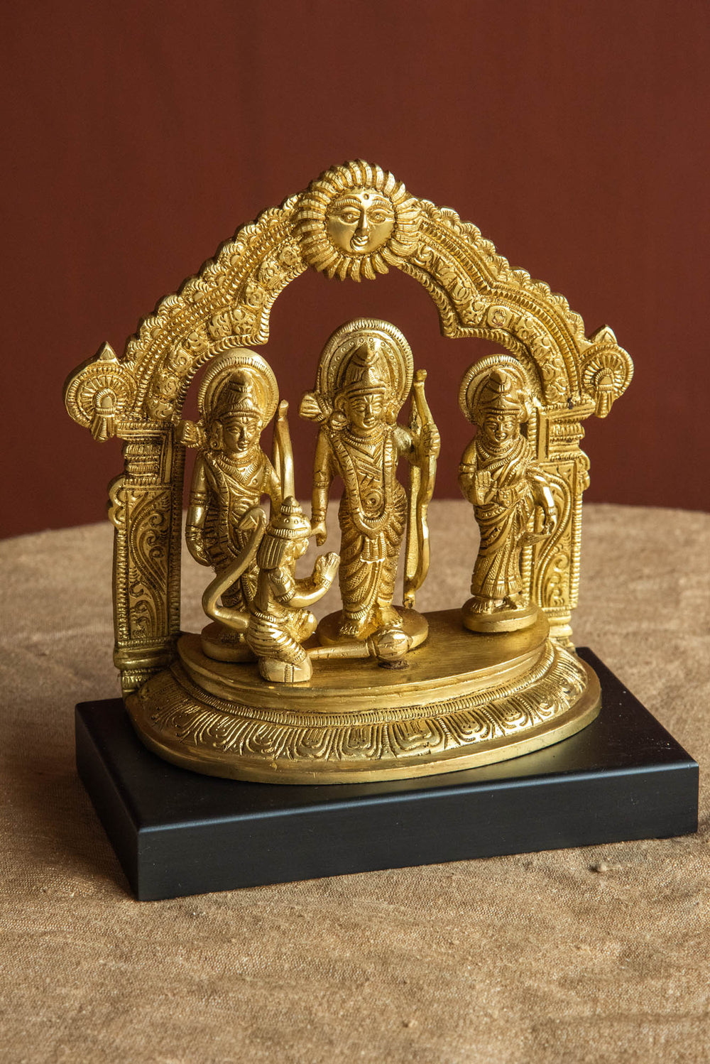 BRASS RAM DARBAR WOOD BASE