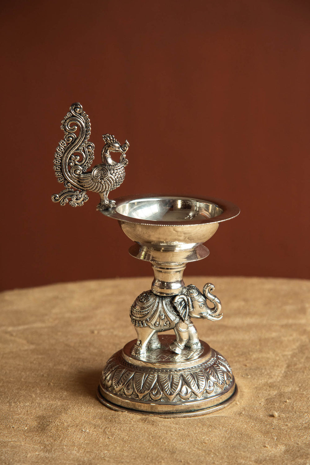 BRASS ELEPHANT DIYA ANNAM
