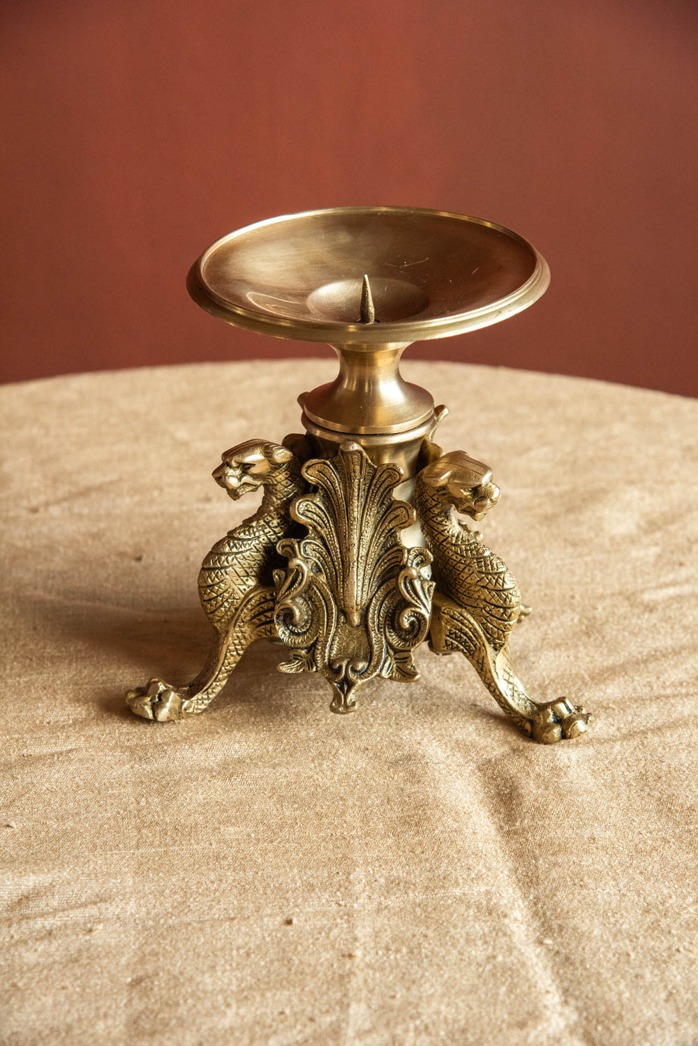 BRASS CANDLE STAND DRUGON
