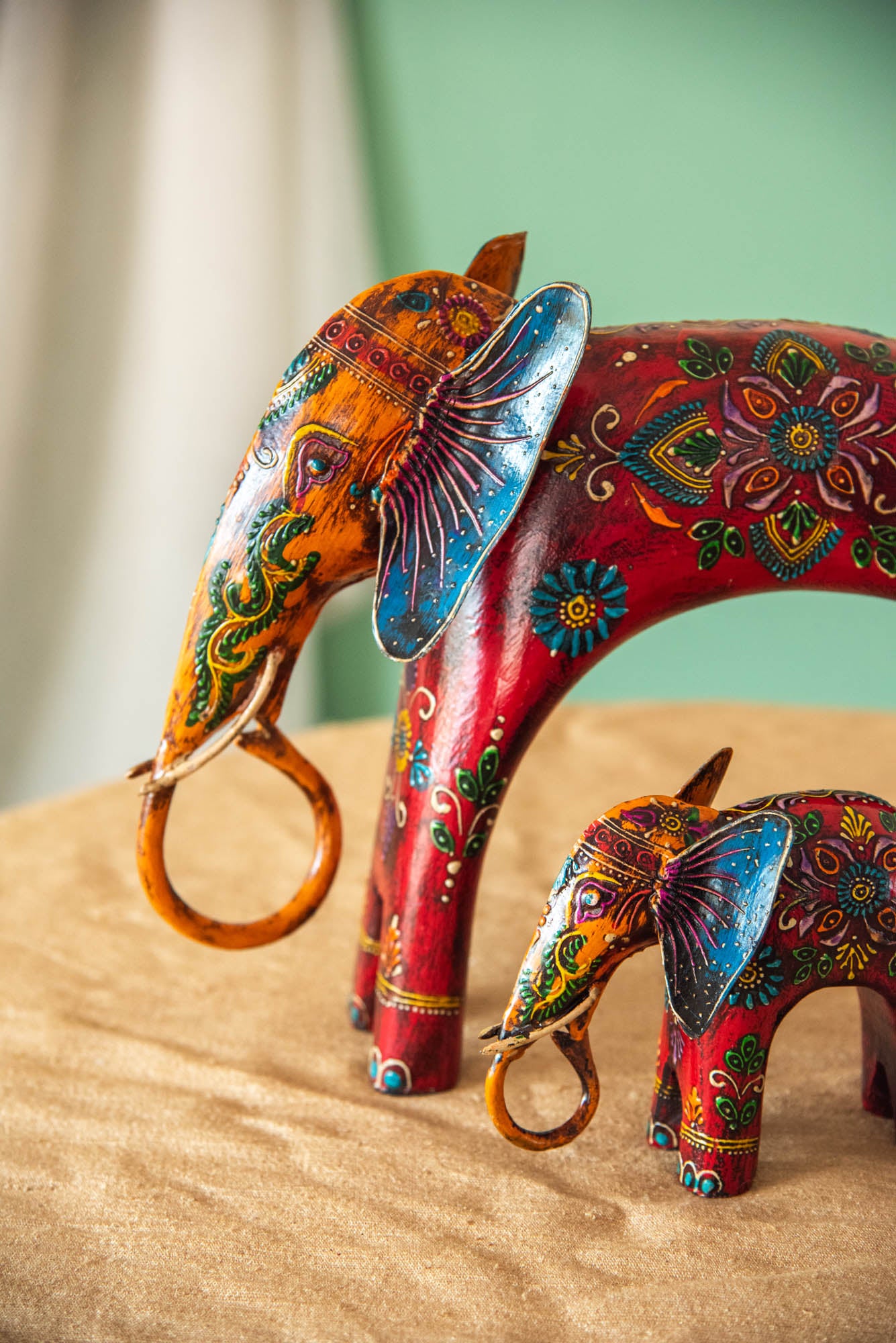 
                  
                    WOOD ELEPHANT WITH BABY
                  
                