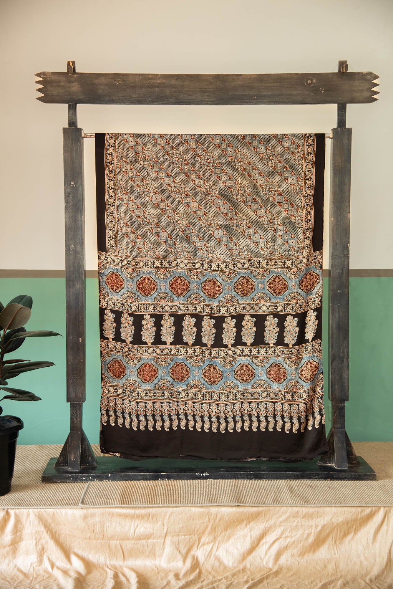 
                  
                    MODAL AJRAKH PRINT SAREE
                  
                