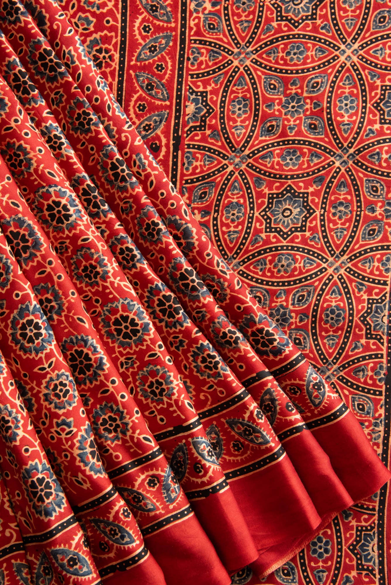 
                  
                    MODAL AJRAKH PRINT SAREE
                  
                