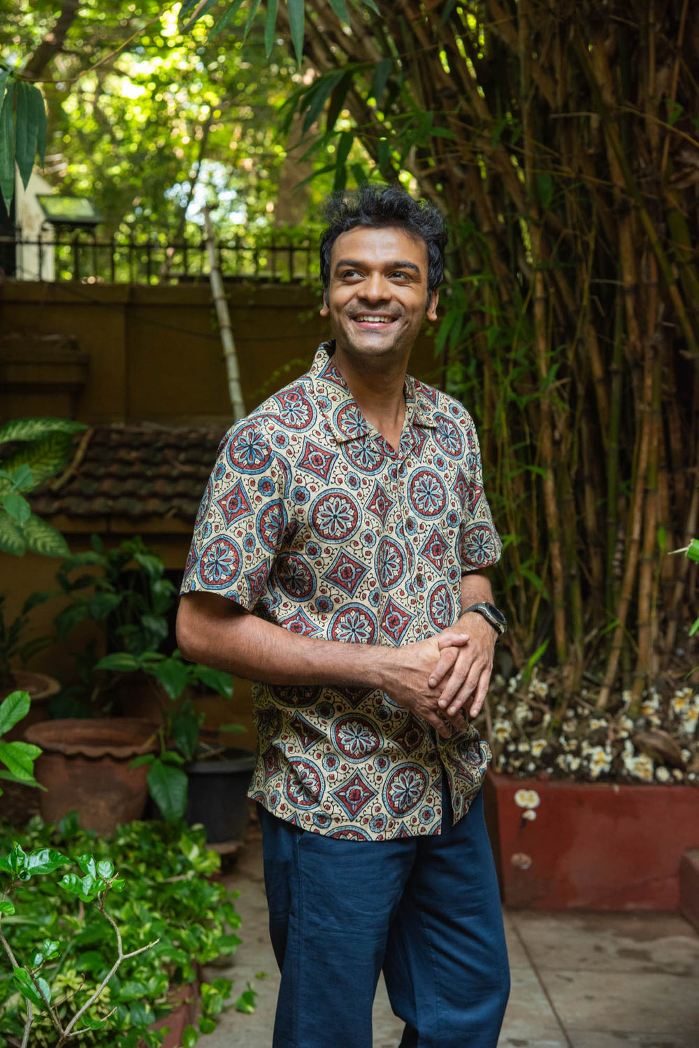 MEN RESORT SHIRT H/SLV SLIM FIT