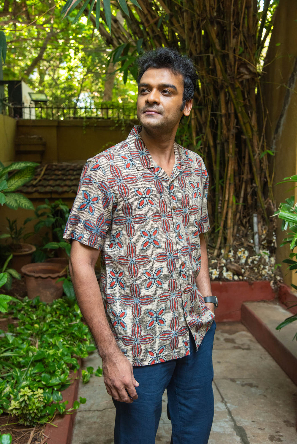 MEN RESORT SHIRT H/SLV SLIM FIT