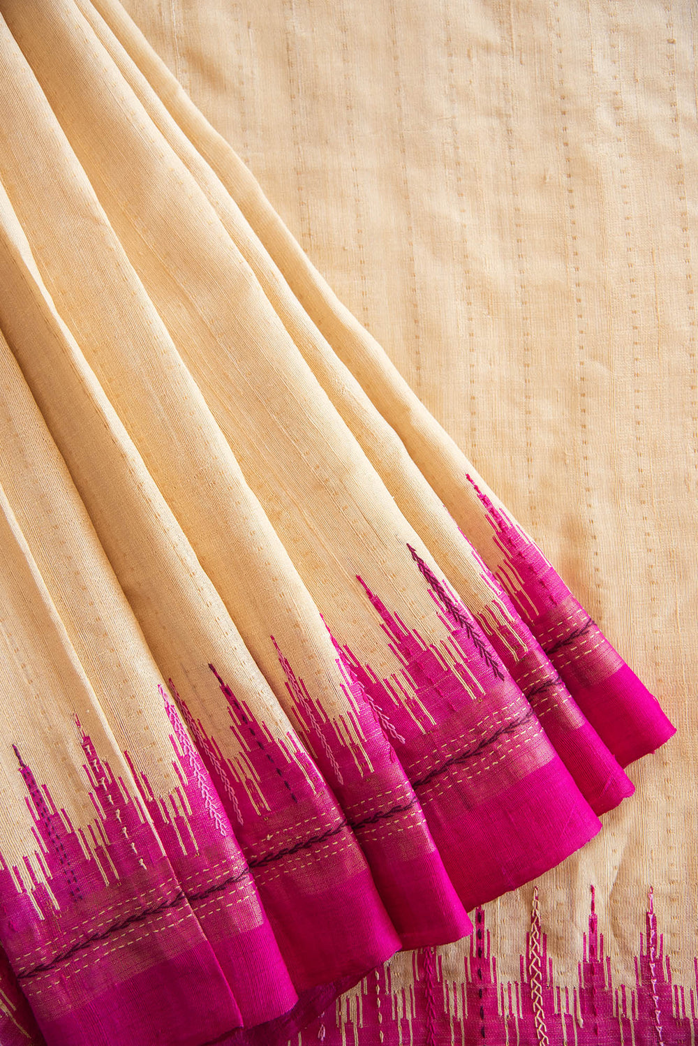 TUSSAR SILK  LAMBADI WORK SAREE