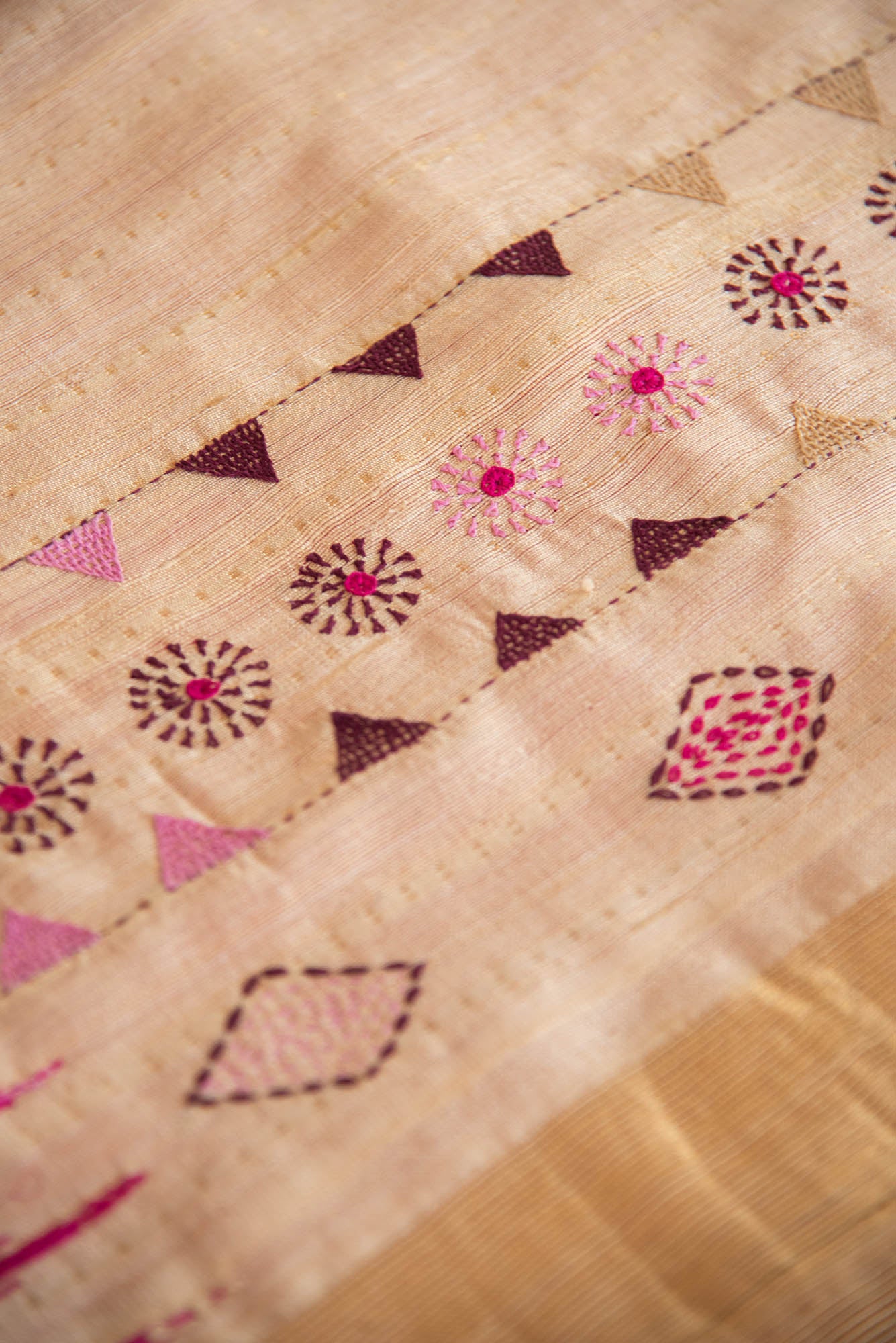 
                  
                    TUSSAR SILK  LAMBADI WORK SAREE
                  
                