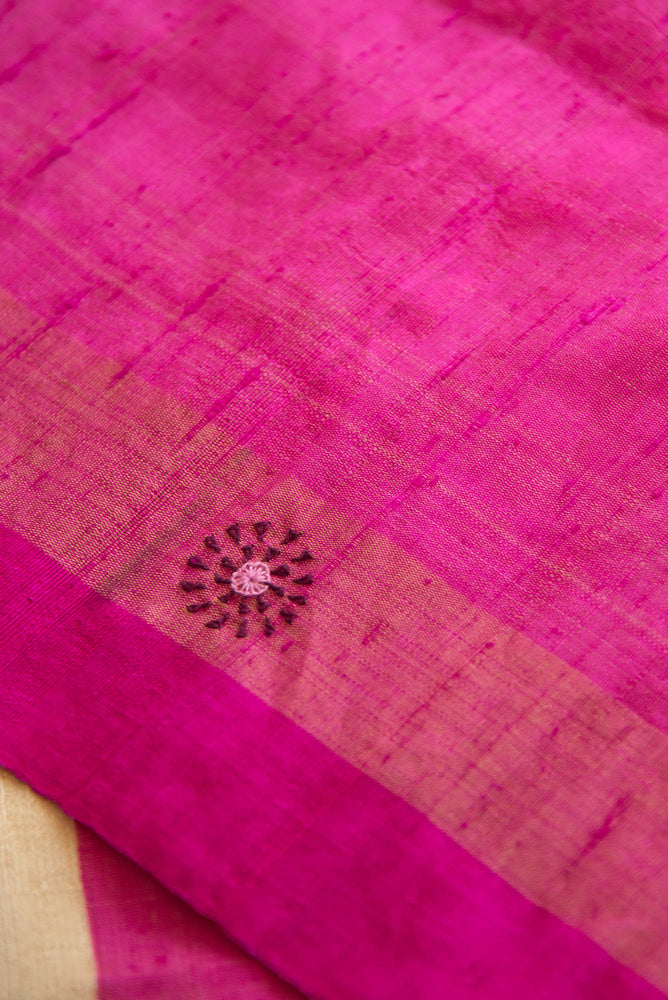 
                  
                    TUSSAR SILK  LAMBADI WORK SAREE
                  
                