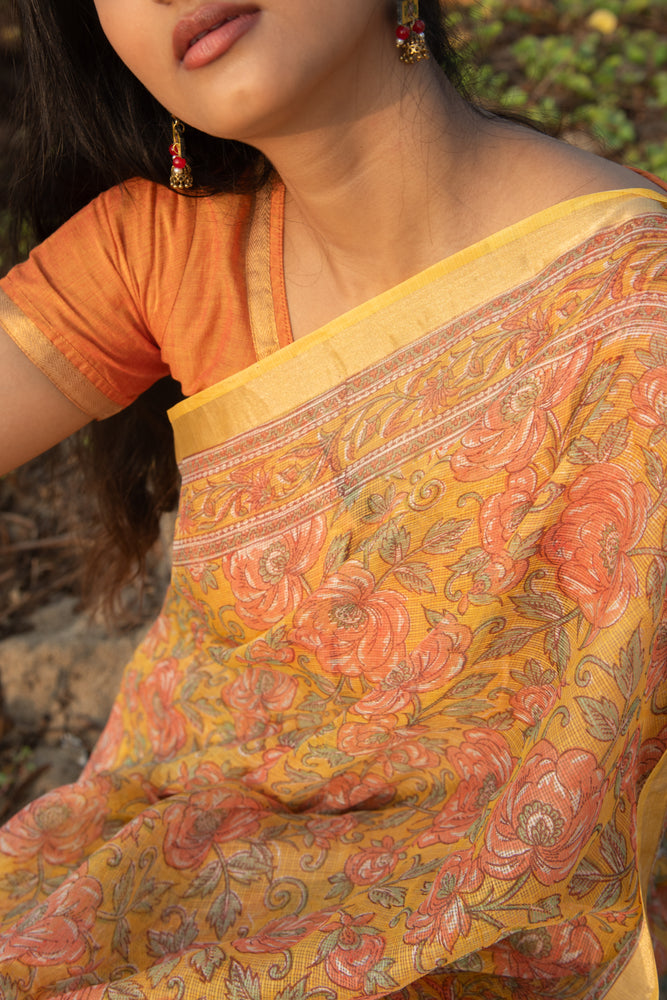 
                  
                    Kota Silk Block Printed Saree
                  
                