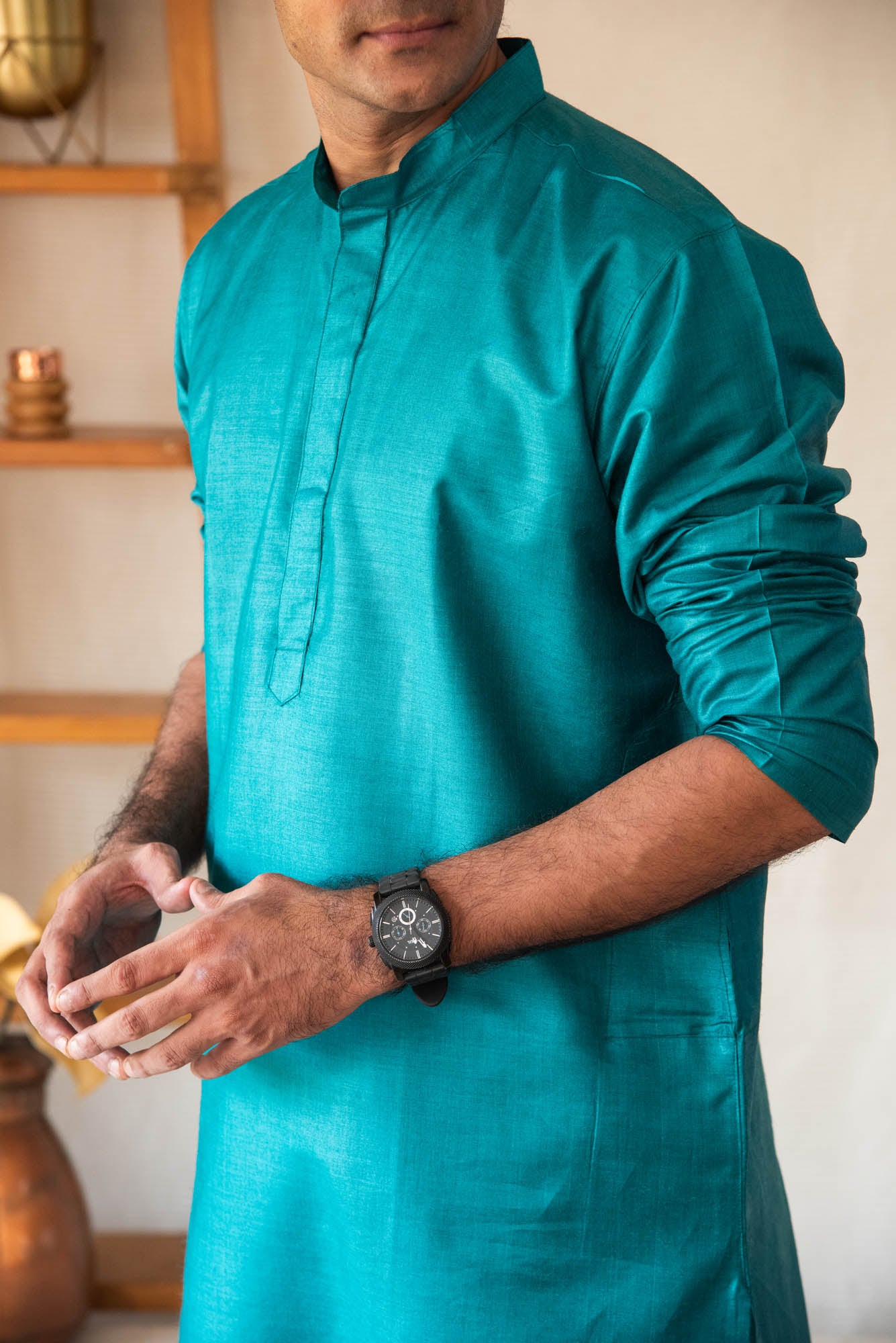 
                  
                    TASSAR SILK MEN LONG KURTA F/S
                  
                