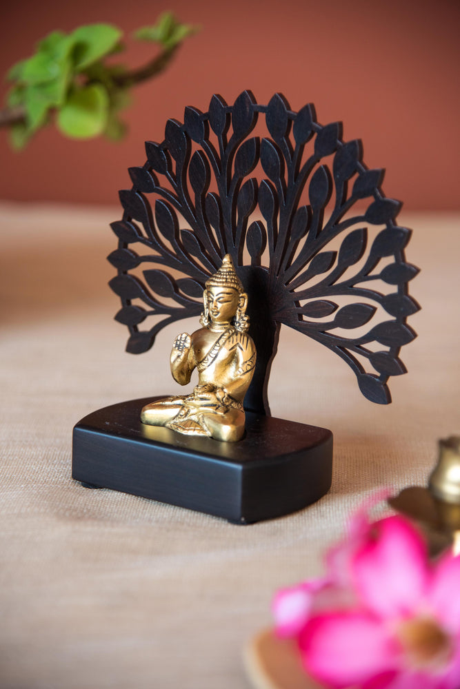 
                  
                    Brass Buddha With Tree
                  
                