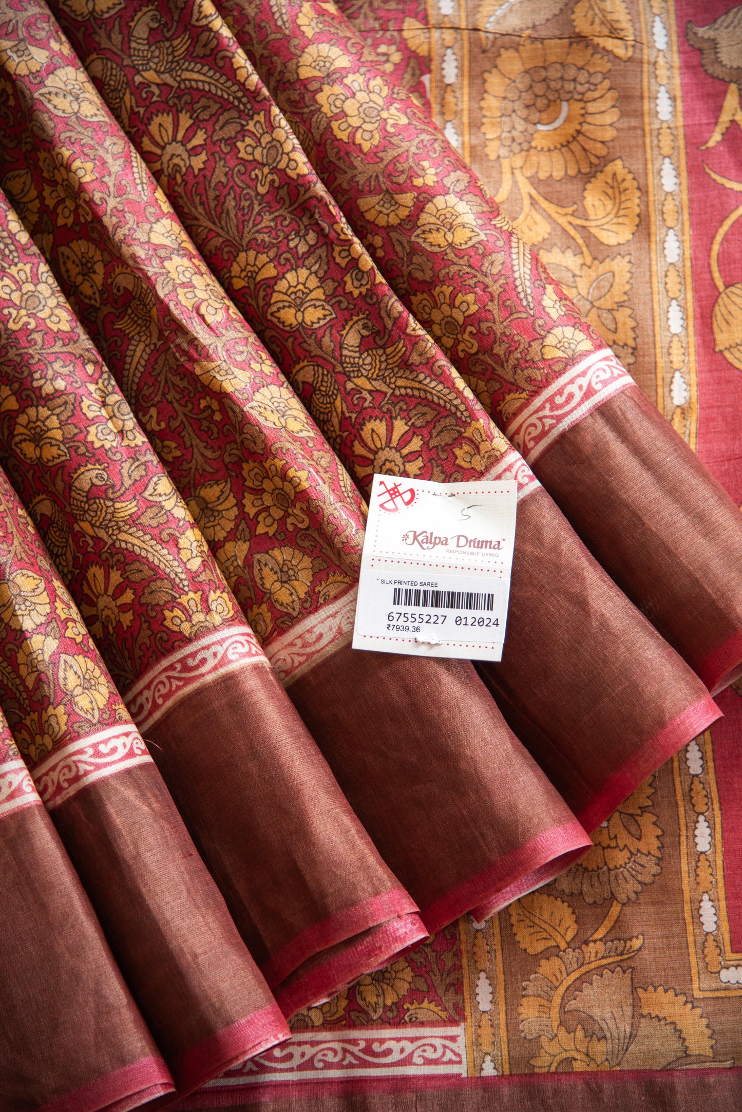 
                  
                    Tussar Silk Printed Saree
                  
                