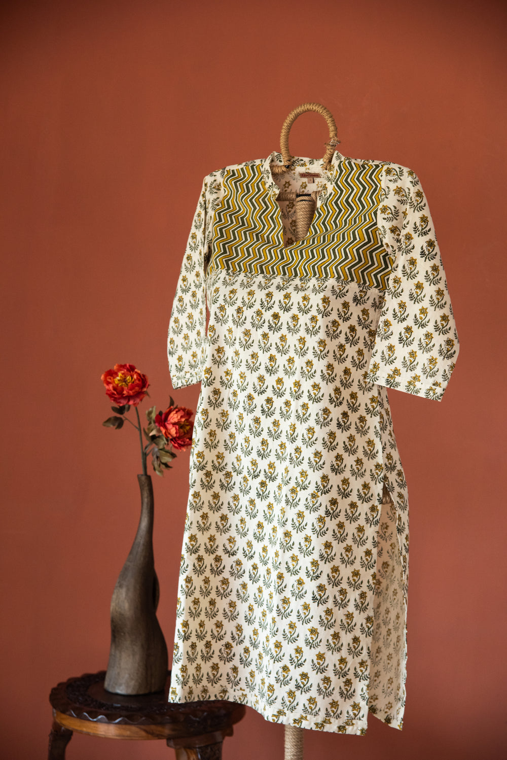 Women Long Kurta 3/4 Sleeve