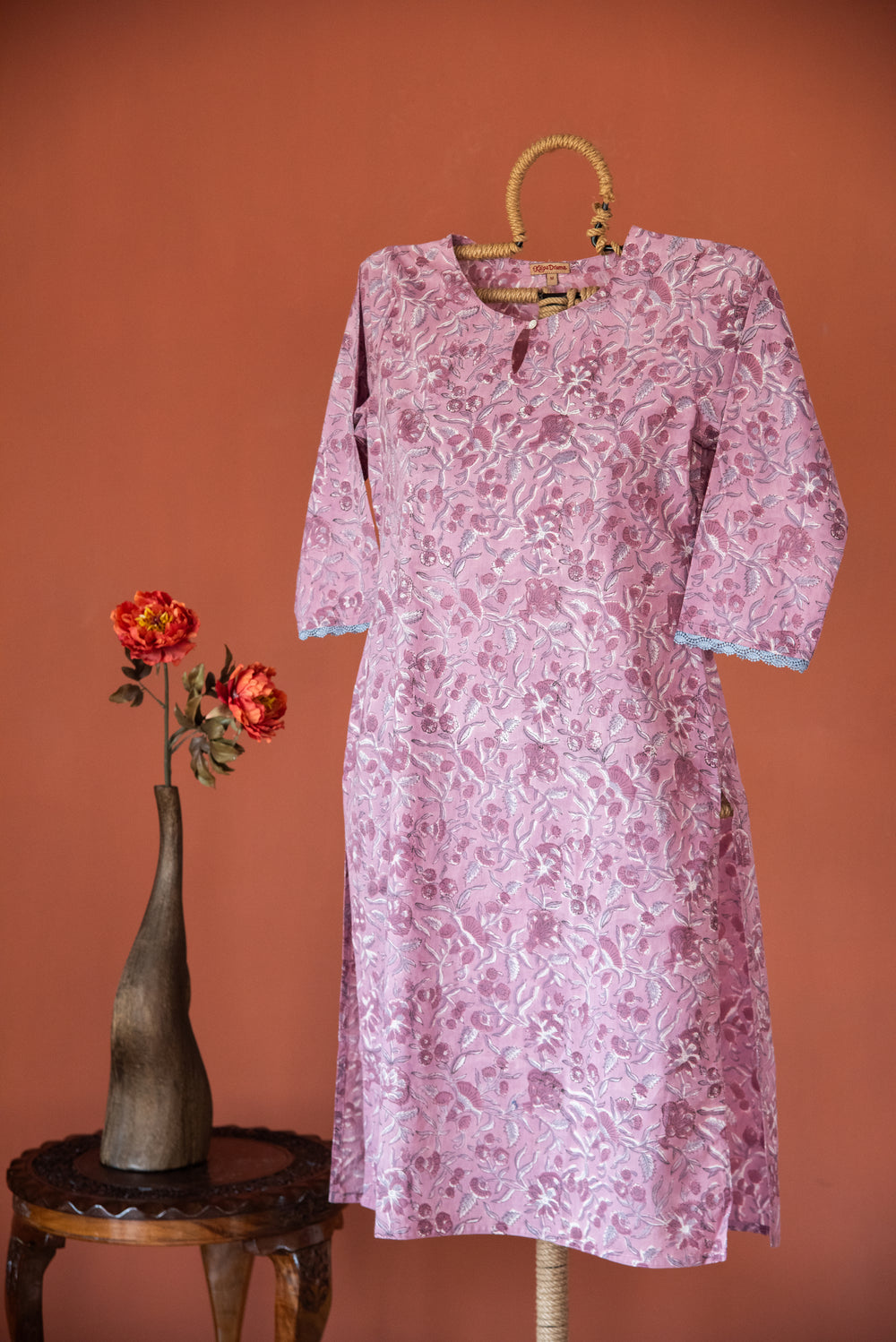 Women Long Kurta 3/4 Sleeve