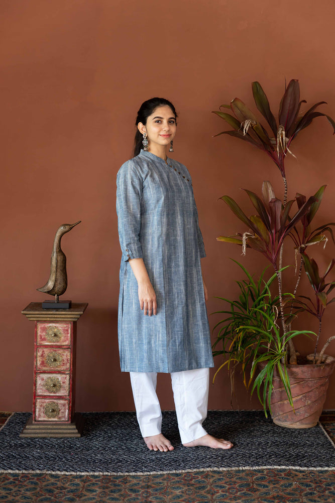 
                  
                    Kala Cotton Crossover Yoke Kurta 3/4 Sleeve
                  
                