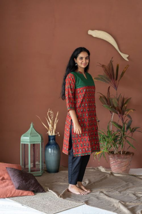 
                  
                    Cotton Colour Yoke Kurta - 3/4 Sleeve
                  
                