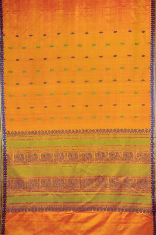 
                  
                    Kanchi Silk Hand-woven Sari - Bright Yellow
                  
                