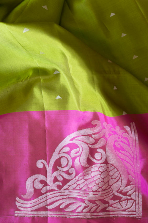 
                  
                    Hand-woven Kanjiavaram silk sari –Green
                  
                