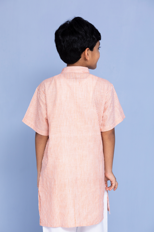 
                  
                    Handloom Cotton Half Sleeve Kurta
                  
                