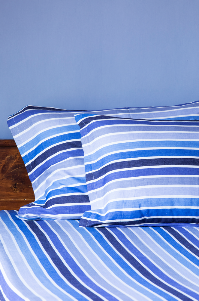 
                  
                    Hand - Woven Blue Hues Stripe Bedcover
                  
                