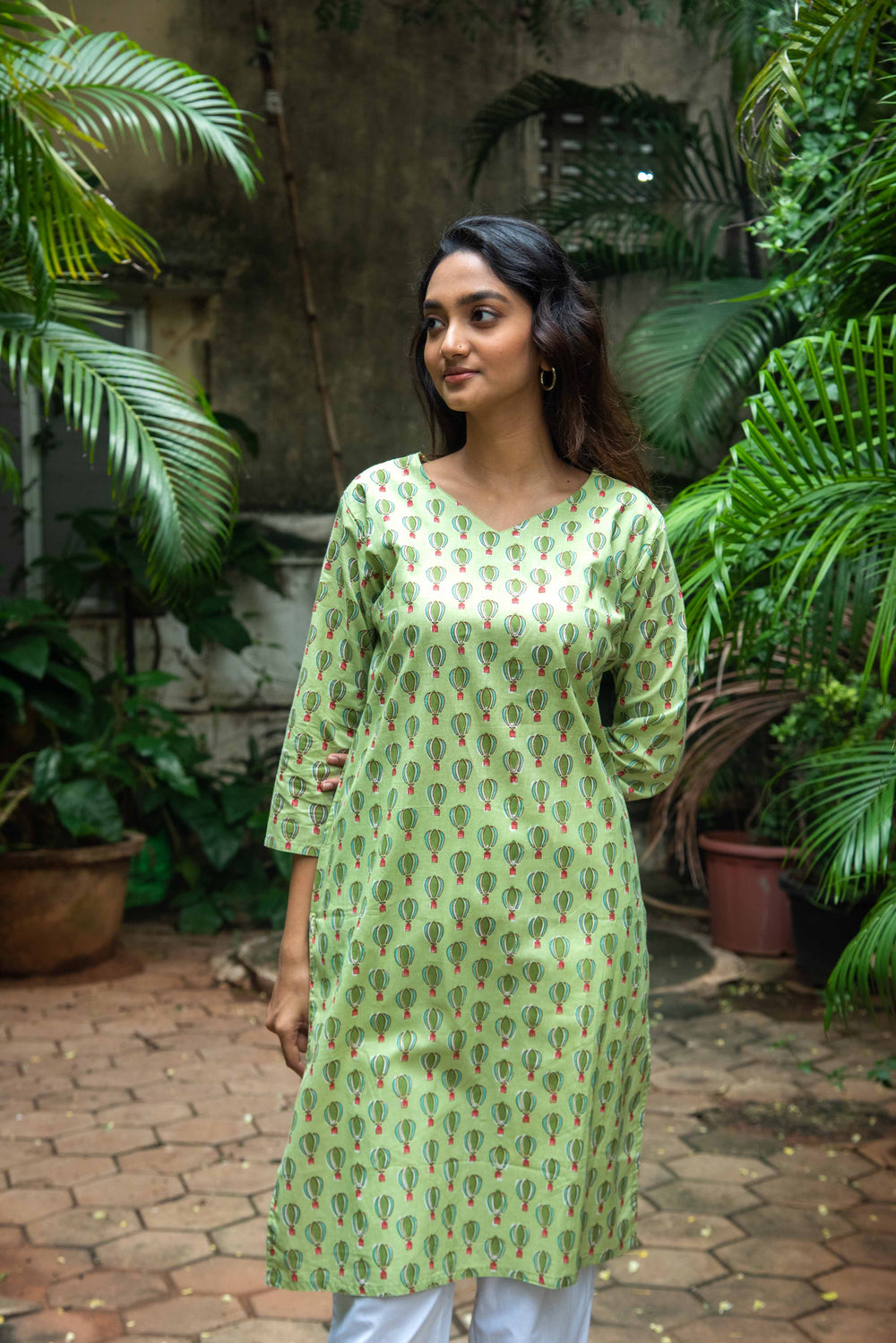 Long Kurta - 3/4th Sleeve