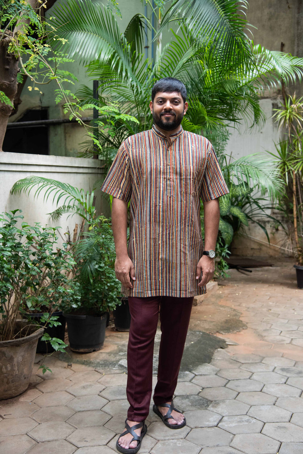 Long Kurta - Slim Fit - Half Sleeve