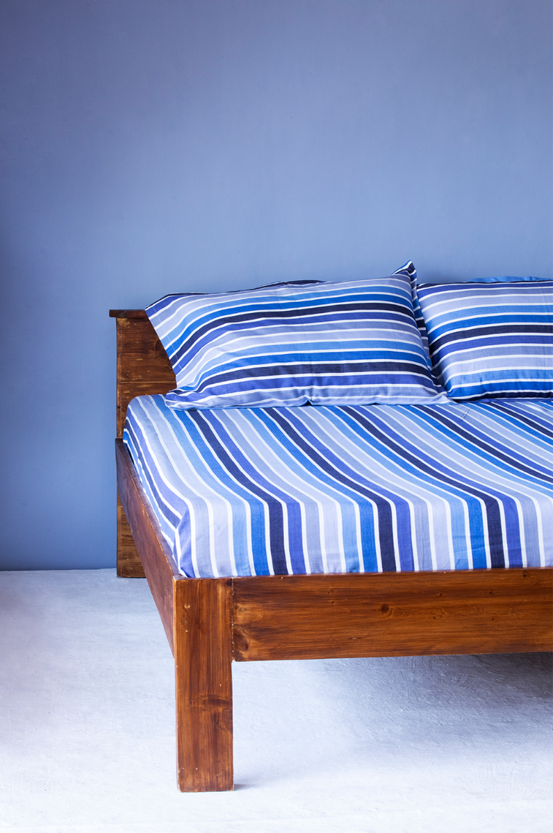 Hand - Woven Blue Hues Stripe Bedcover