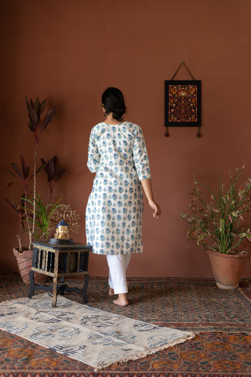 
                  
                    Silk Cotton Long Kurta - 3/4 Sleeve
                  
                